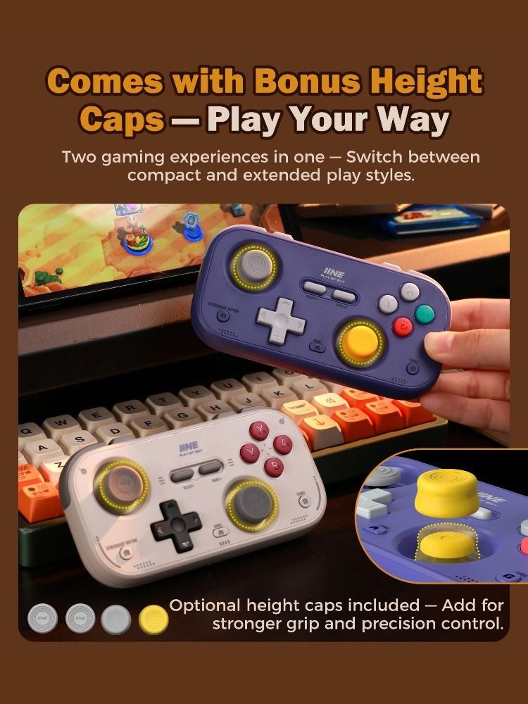 Iine Retro Pocket Compact Portable Gaming Controller with Hall Joysticks, 1000Hz, Purple - Image 5