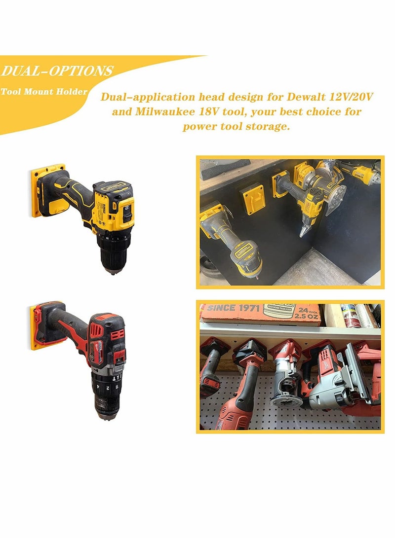 Y&D Bit Holders, Tools Mount Holder for Dewalt 12V 20V Drill, Also Fit Milwaukee M18 18V 10 Packs (w/s 40 screws, yellow)  - Image 3