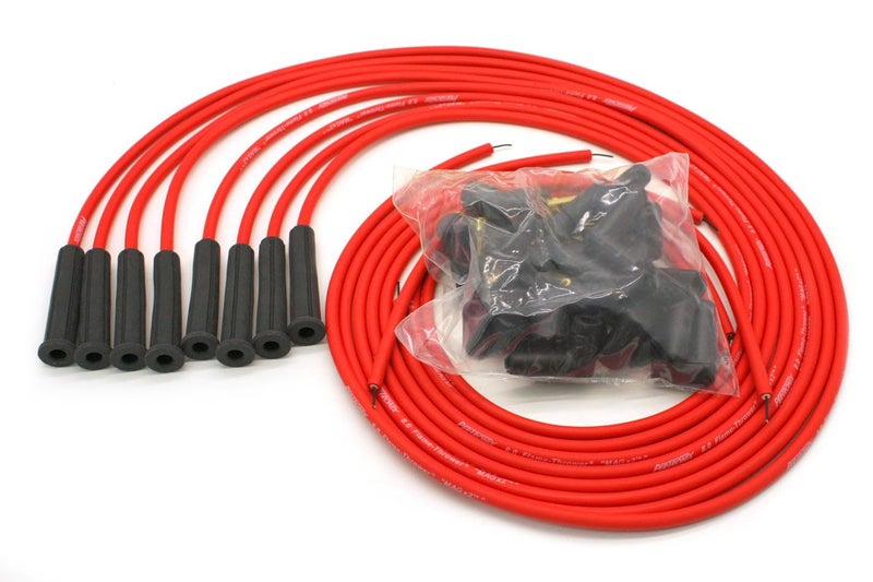 Pertronix 808480 Flame-Thrower Red Universal 180 Degree 8mm 8 Cylinder Spark Plug Wire - Image 1