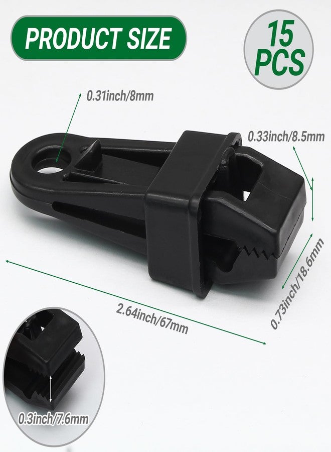 Opfiue 15PCS Tarp Clips, Heavy Duty Lock Grip Tent Clip Tarp Clamp, Multipurpose Clamp Hold Down Clips for Canopy and Outdoor Camping - Image 3