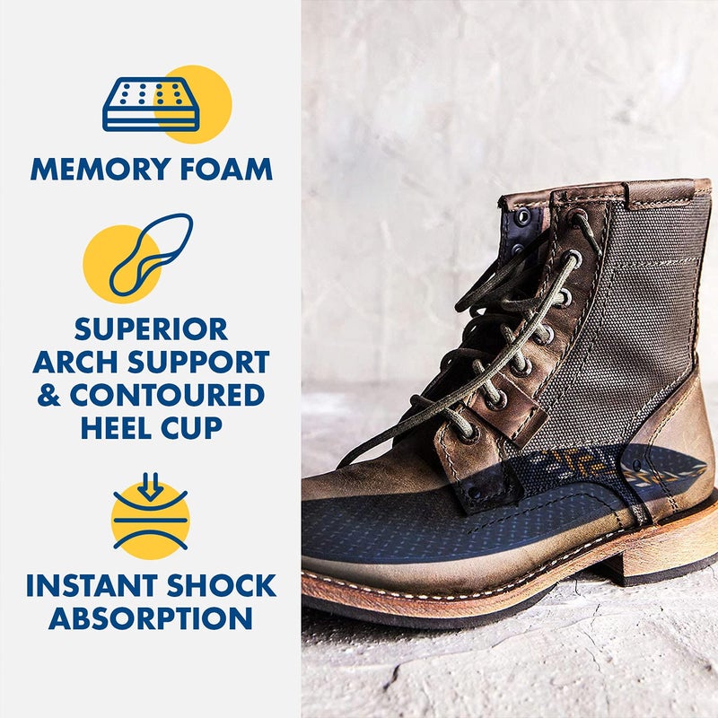 Arm & Hammer Work Boot Insoles for Men and Women - Anti-Fatigue Arch Support Memory Foam Inserts (3 Pack) - Image 5