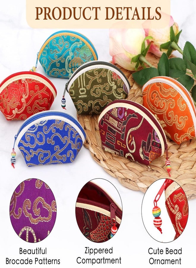 kilofly 20 pc Chinese Silk Embroidered Zipper Jewelry Bag Coin Purse Gift Pouch - Image 3
