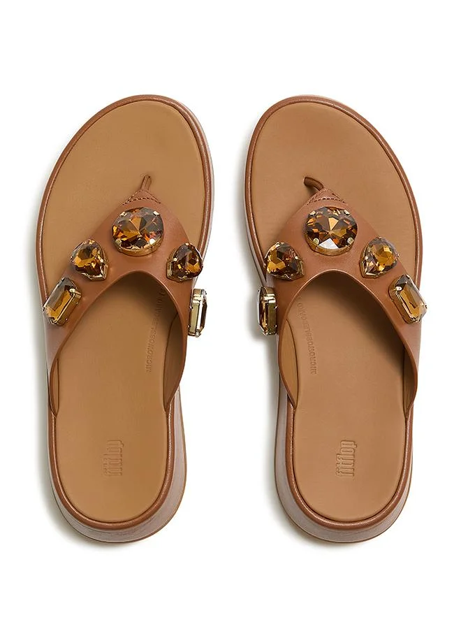 Fitflop F-MODE ULTRA-JEWEL LEATHER TOE-POST SANDALS