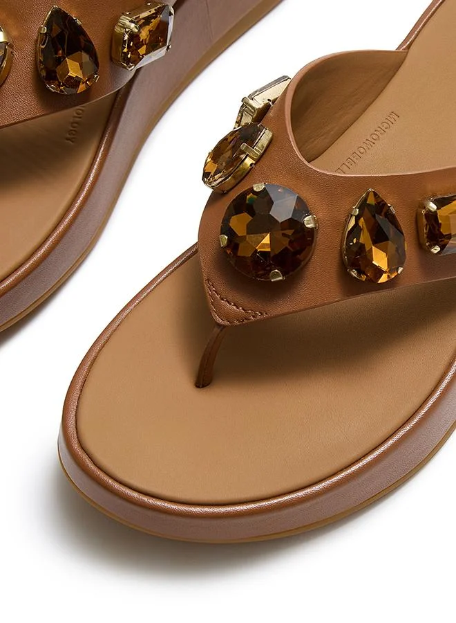 Fitflop F-MODE ULTRA-JEWEL LEATHER TOE-POST SANDALS