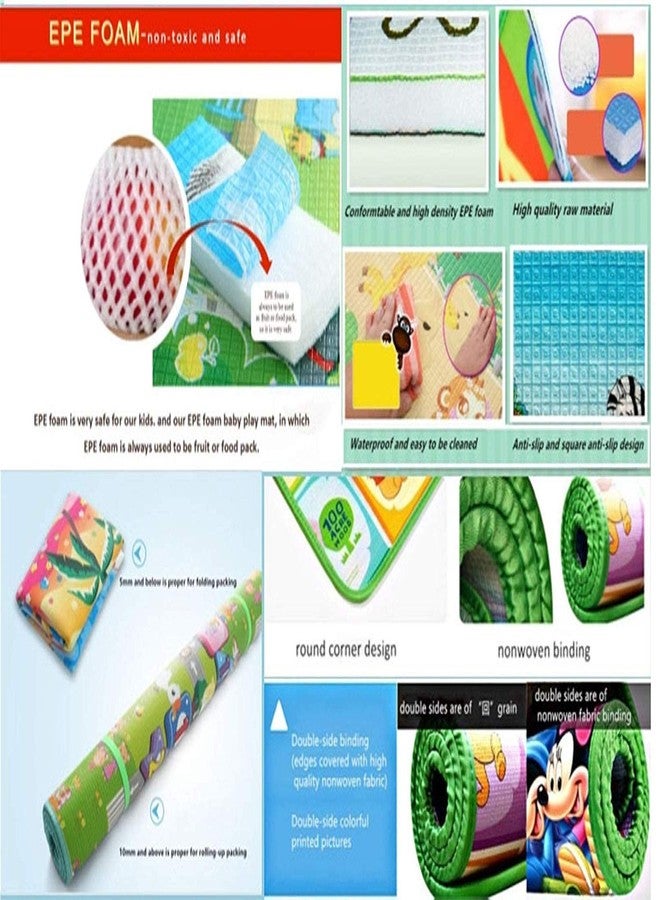 KitchDeco Waterproof Double Side Baby Play Crawl Floor Mat for Kids Picnic School Home (Large Size -4 X 5 ft, Multicolour) with Zip Bag to Carry - Image 2
