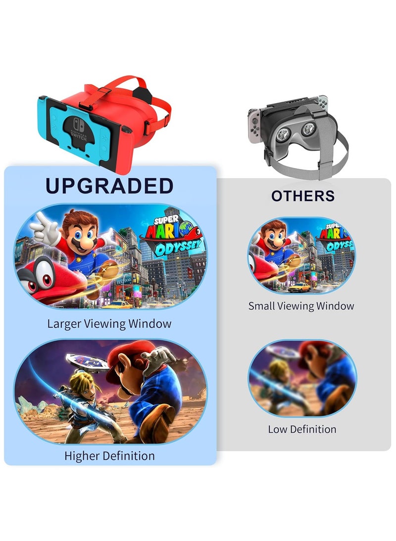 DEVASO Upgraded VR Headset for Nintendo Switch & Switch OLED, Switch Virtual Reality Glasses with Adjustable HD Lenses and Comfortable Head Strap, Labo VR Kit 3D Goggles for Switch Accessories - Image 3