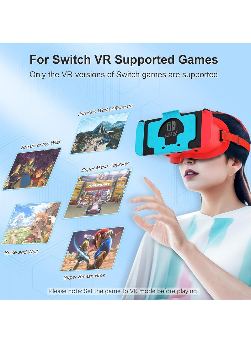 DEVASO Upgraded VR Headset for Nintendo Switch & Switch OLED, Switch Virtual Reality Glasses with Adjustable HD Lenses and Comfortable Head Strap, Labo VR Kit 3D Goggles for Switch Accessories - Image 4