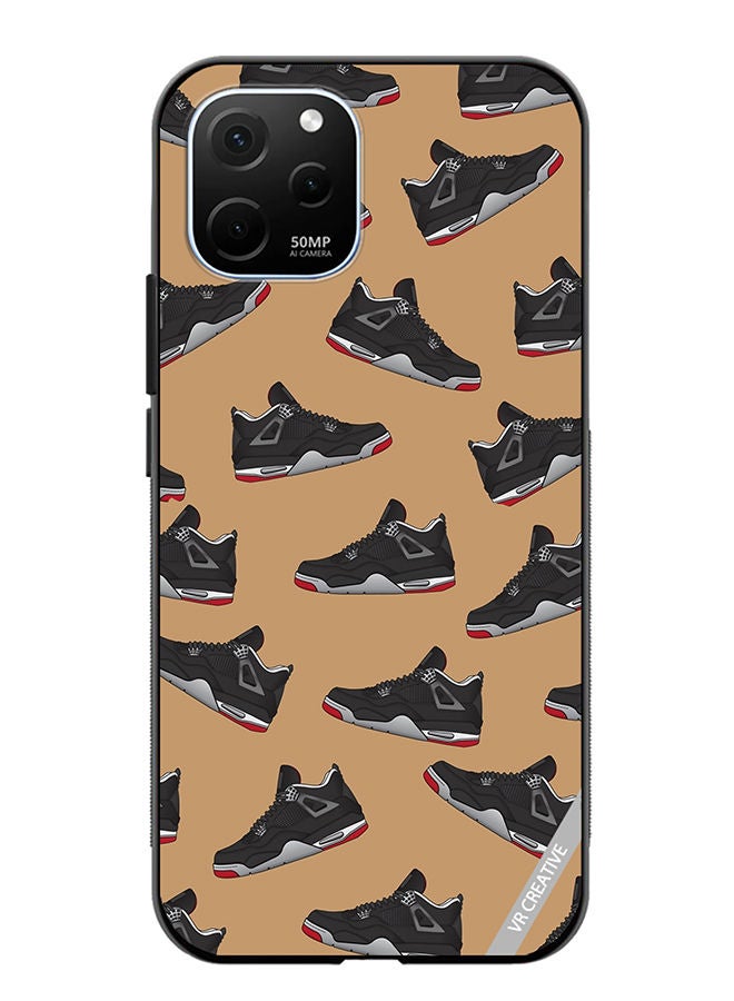 VR CREATIVE Protective Case Cover For Huawei Enjoy 50z Shoes Black Color Pattern Design Multicolour - Image 1