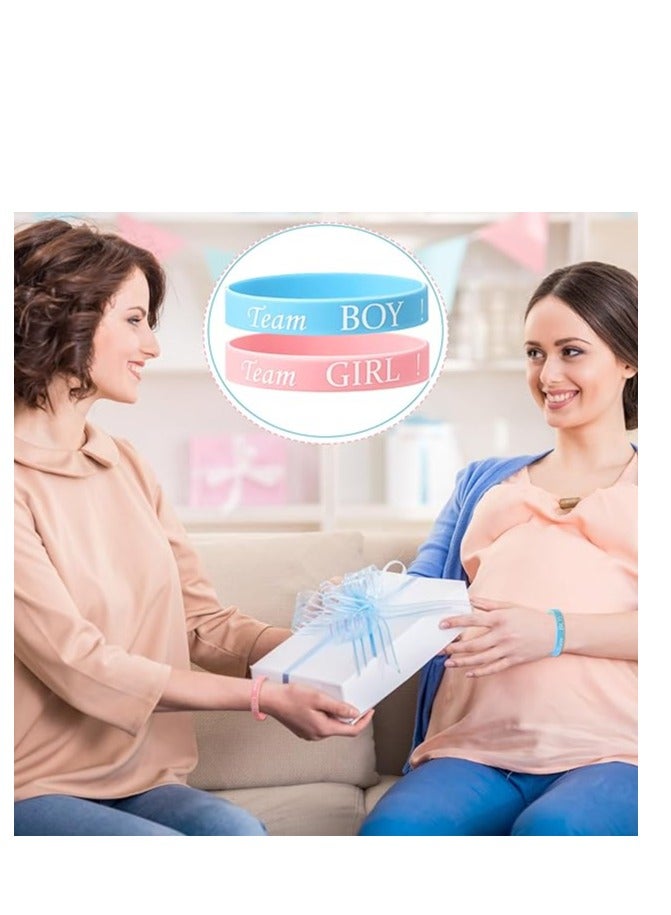 XIYU 20-Piece Baby Gender Reveal Bracelets, Silicone Wristbands Gender Reveal Party Bracelets, Team Both Rubber Wristband for Baby Shower Gender Reveal Party Favor Supplies - Image 4