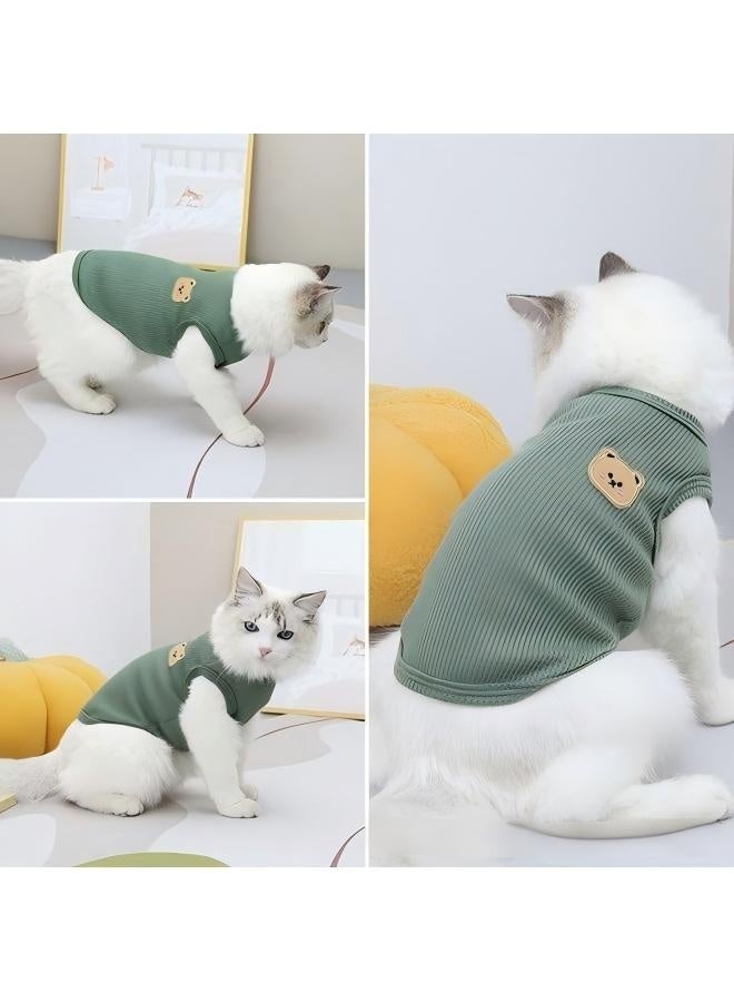 Cotton Dog Shirt, Summer Lightweight Pet T-Shirts, Soft Breathable Stretchy Cats Dogs Tee Shirt, Sleeveless Vest Dog Apparel, for Medium Dog Clothes - Image 1