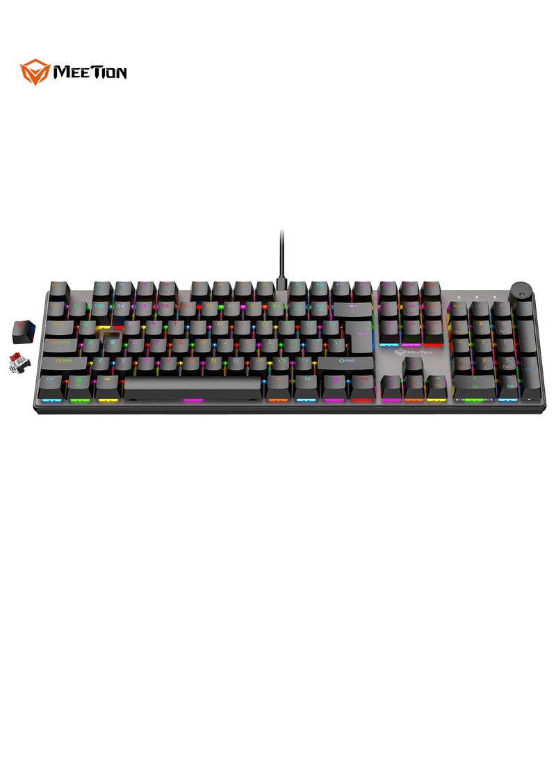 Meetion - MEETION MK009PRO Red Axis RGB Backlit Hot swap Gamer Wired Mechanical Gaming Keyboard for Computer PC - Image 1