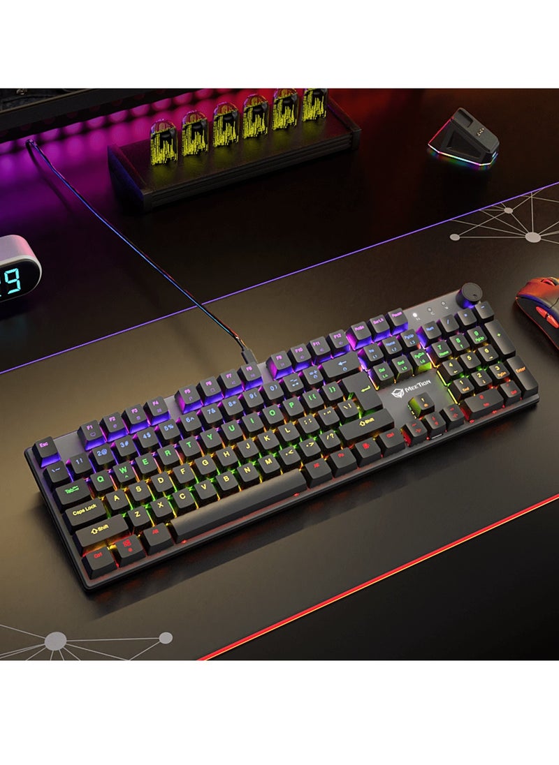 Meetion - MEETION MK009PRO Red Axis RGB Backlit Hot swap Gamer Wired Mechanical Gaming Keyboard for Computer PC - Image 1