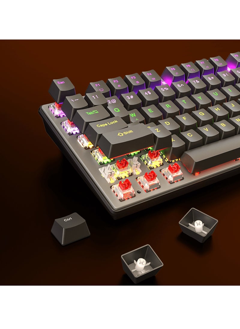 Meetion - MEETION MK009PRO Red Axis RGB Backlit Hot swap Gamer Wired Mechanical Gaming Keyboard for Computer PC - Image 1