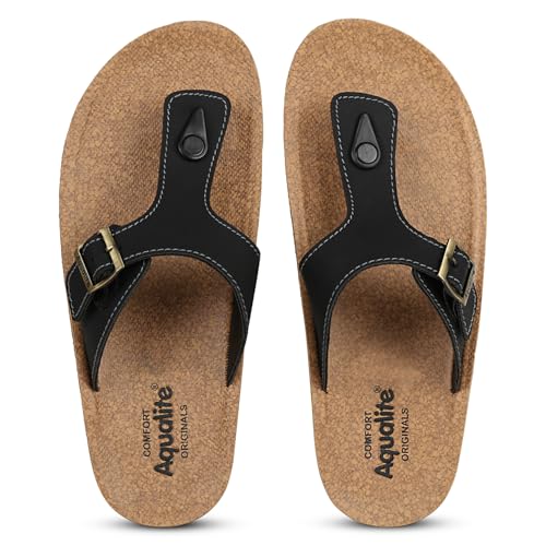 Aqualite PG-111 Men's Ethic Slipper with Comfortable Cushion Insole|Ethic Slipper for Men's Beige/Black - Image 1