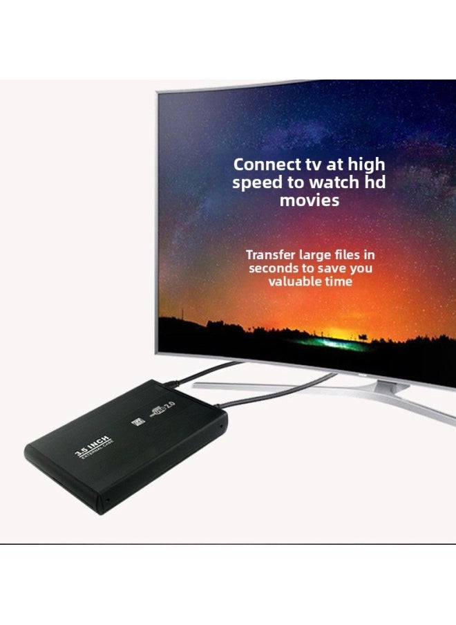 3.5 Inch Serial Port Interface Aluminum Alloy Strong Heat Dissipation Portable Desktop Hard Disk USB2.0 External Mobile Hard Disk Box-Color:GX-S351U2 Silver  - Image 3