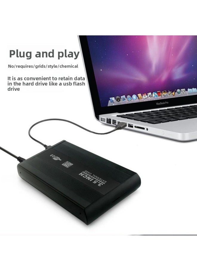 3.5 Inch Serial Port Interface Aluminum Alloy Strong Heat Dissipation Portable Desktop Hard Disk USB2.0 External Mobile Hard Disk Box-Color:GX-S351U2 Silver  - Image 5