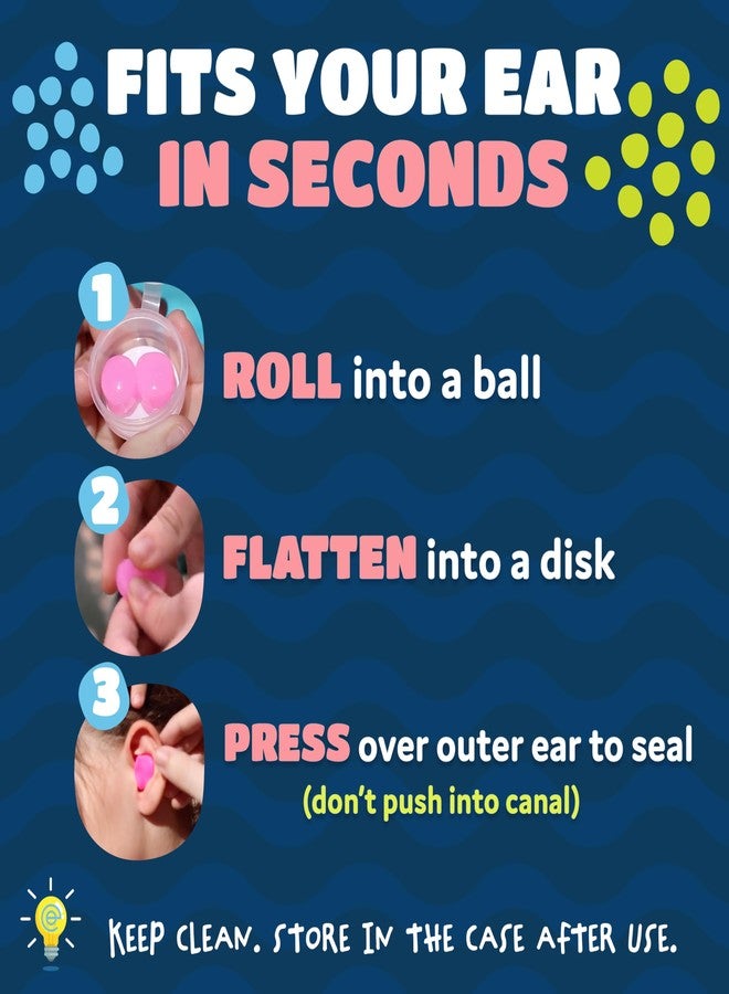 Putty Buddies Earvolution Floating Putty Buddies Ear Plugs for Swimming - Invented by an Ear Physician - Moldable, Premium, Silicone - Floats on Water - Waterproof - Made in The USA - 3 Pack - Hot Pink - Image 5