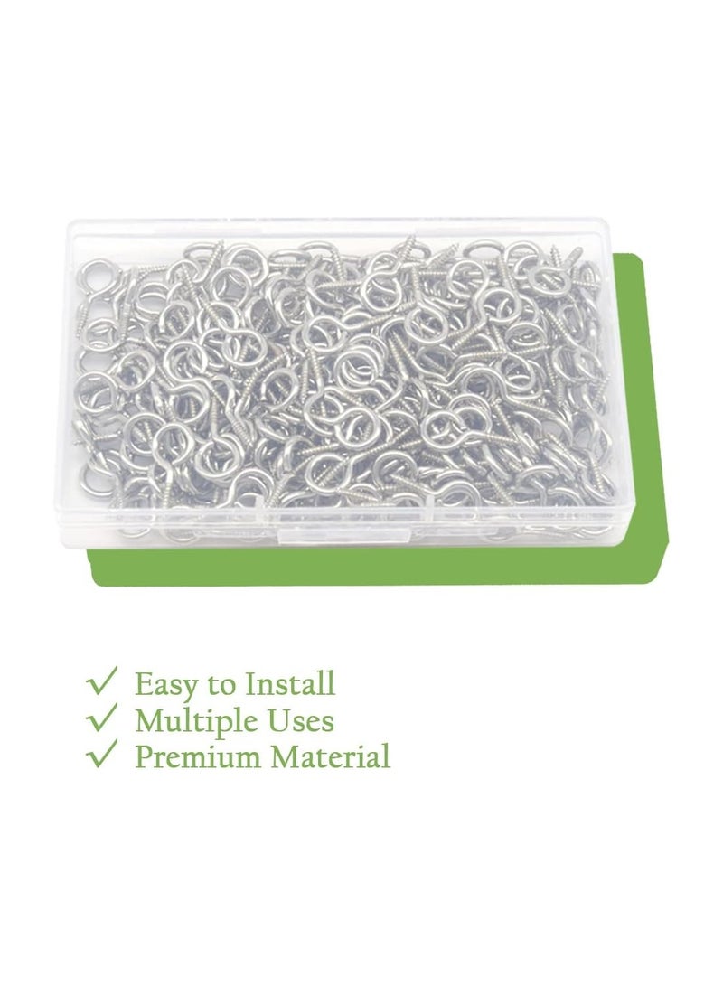 300 PCS Mini Screw Eye Nails, Self Tapping Screw Hooks for Craft Projects - Image 4
