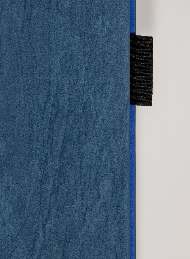 Kitabby | Crinkle Series | A5 Size | flexible bound Notebook with Pen | 160 Pages | 100 gsm Natural Shade Paper | PU Cover with Edge Colour - Ocean Blue - Image 3