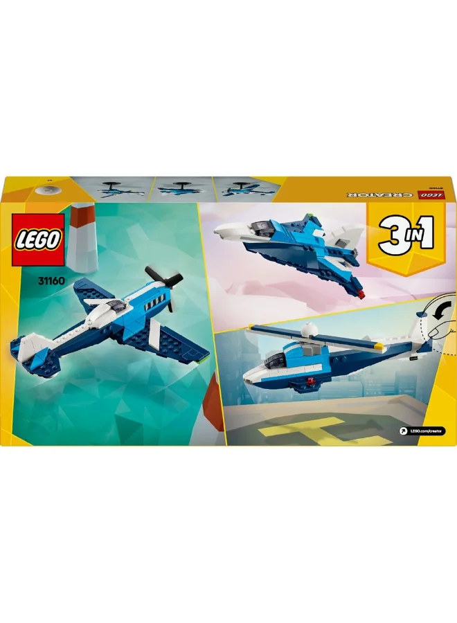 LEGO Creator 3in1 Aircraft: Race Plane Toy Vehicle Playset 31160 (178) Pieces