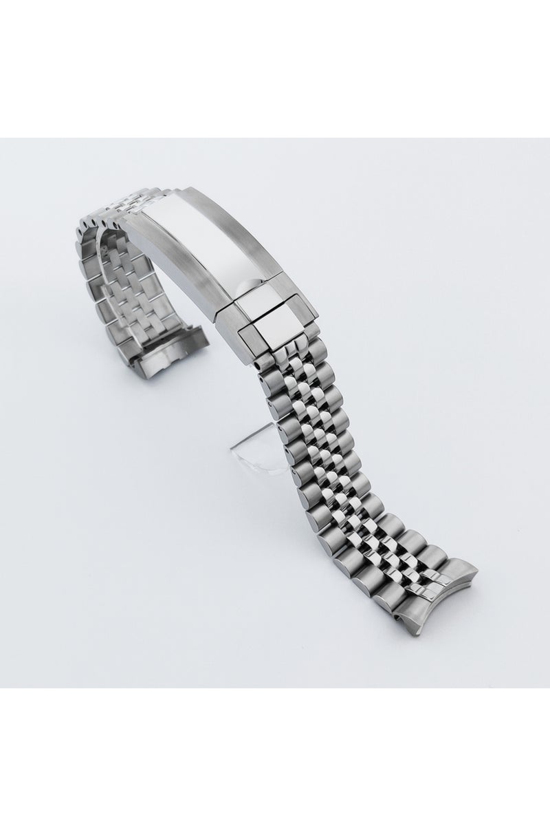 20mm Silver 20MM Silver Jubilee Bracelet Stainless Steel Glide Lock Clasp Wristband for Sub Log NH34