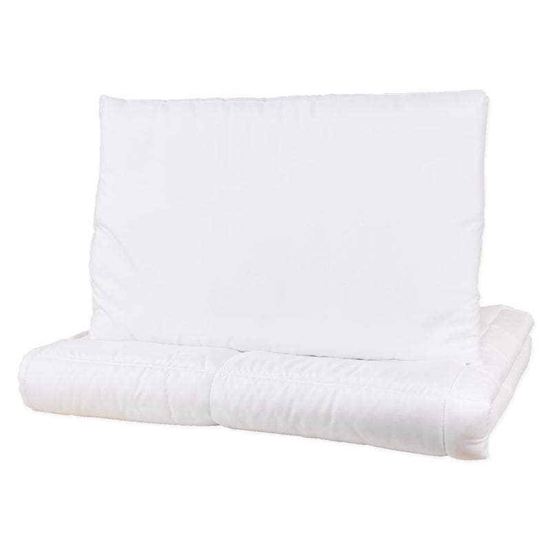 FlyIdeas Baby Cot Quilt Set 1 Duvet & 1 Pillow for Prams Cribs and Baby Beds, Compatible with Duvet Cover Size 120 x 180 cm – White - Image 1