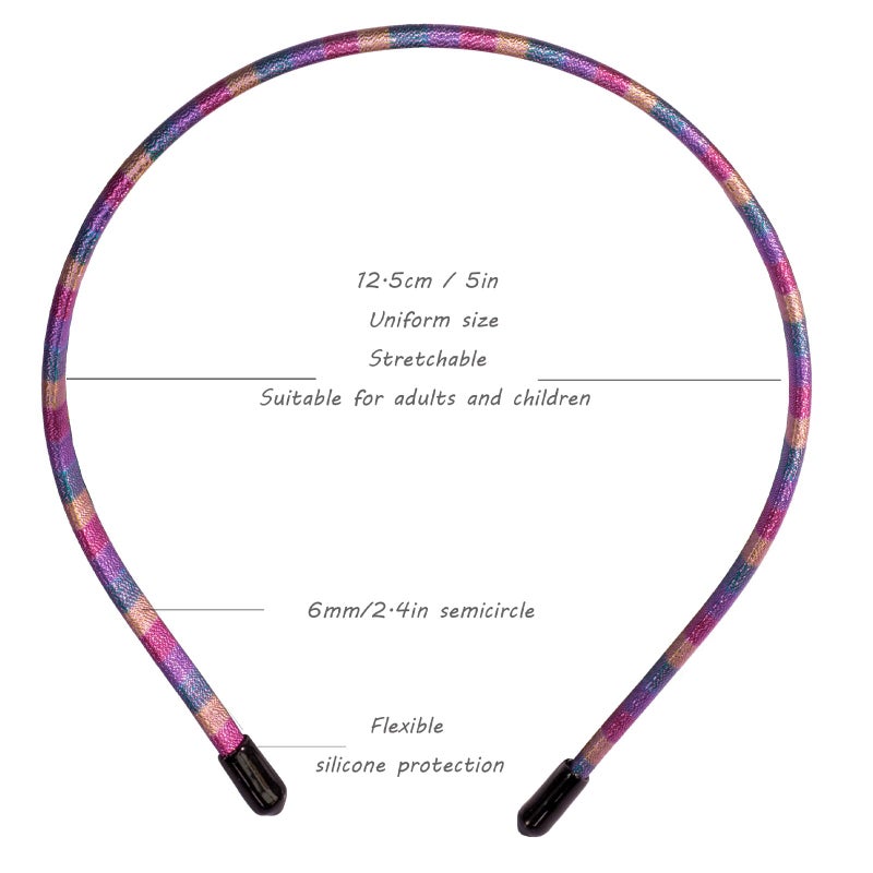 minihope Skinny Multicolor Headbands - Assorted Colors for All Hair Types - Instant Style, Pain-Free Wear - Durable, Adjustable, 5 Pack - Women, Men, Boys, Girls. - Image 3