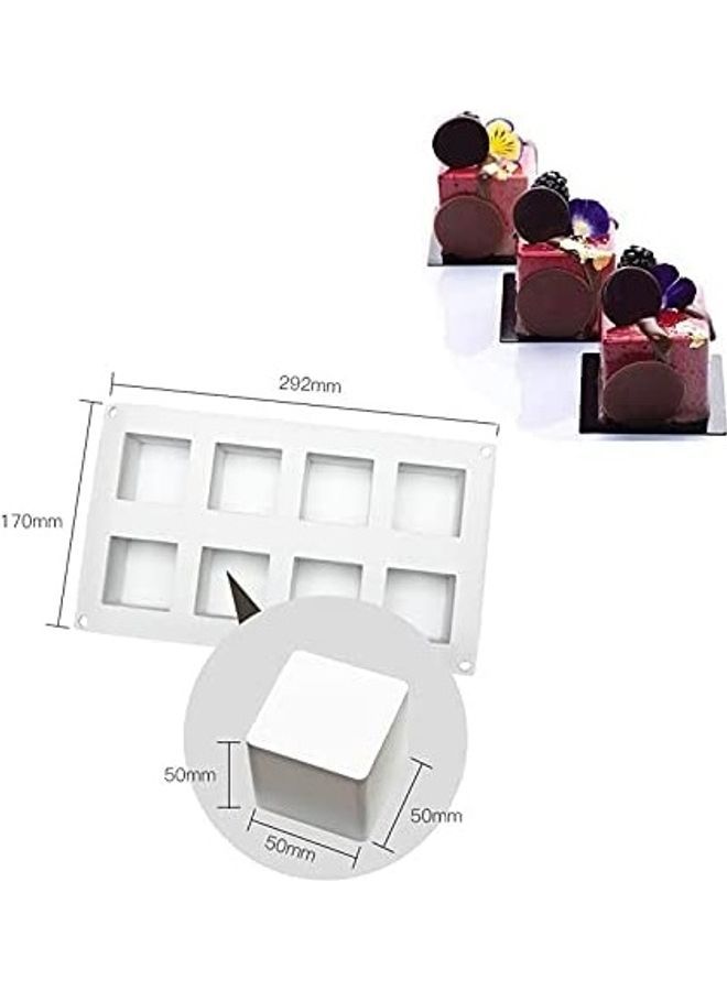 NIBEMINENT 3D Rubik Cube Fondant Silicone Mousse Cake Mold White 292 x 170mm - Image 4