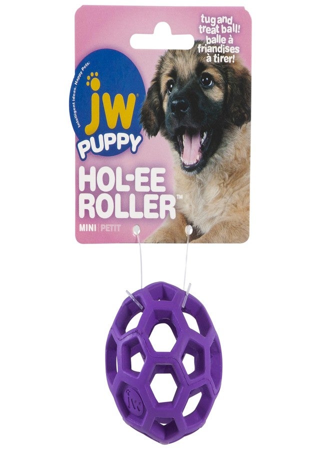 JW Pet Hol-ee Roller Dog Toy Puzzle Ball, Natural Rubber, Mini (1.75 Inch Diameter), Colors May Vary - Image 3