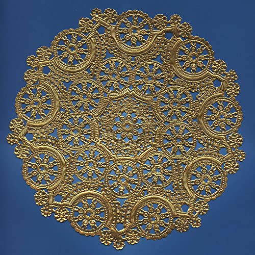 Royal Lace Fine Quality Paper Products, Medallion Lace Round Paper Doilies, 10-Inch, Gold Foil, Pack of 8 - Image 2