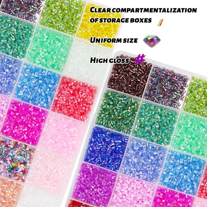 JOJOPLAY Tube Seed Beads Crafts Glass Bugle Beads Small Craft 3mm with for Jewelry Making Embroidery Decoration (28 Colors, 16800pcs) - Image 5