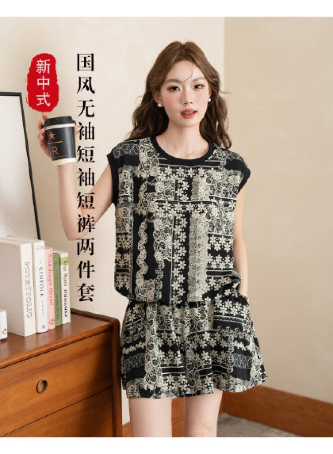 Jeanswest loose-fit Printed Vest With A Premium Feel, Paired With A Youthful And Trendy Casual Set In A Laid-back National Chic Style - Image 1