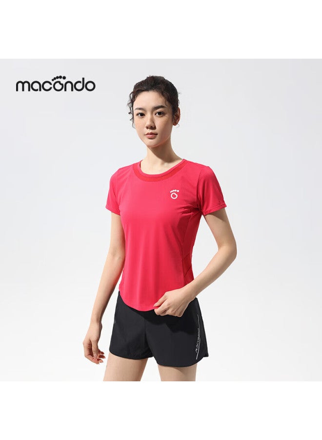 Macondo Antibacterial Short-sleeve T-shirt, Silver Ion Antibacterial Underarm One-piece Structure, Night Running Reflective, Elegant Raspberry Color, Women's Size S - Image 2