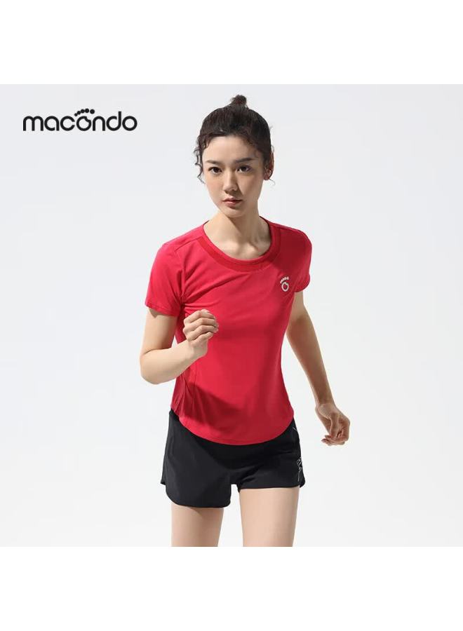 Macondo Antibacterial Short-sleeve T-shirt, Silver Ion Antibacterial Underarm One-piece Structure, Night Running Reflective, Elegant Raspberry Color, Women's Size S - Image 1