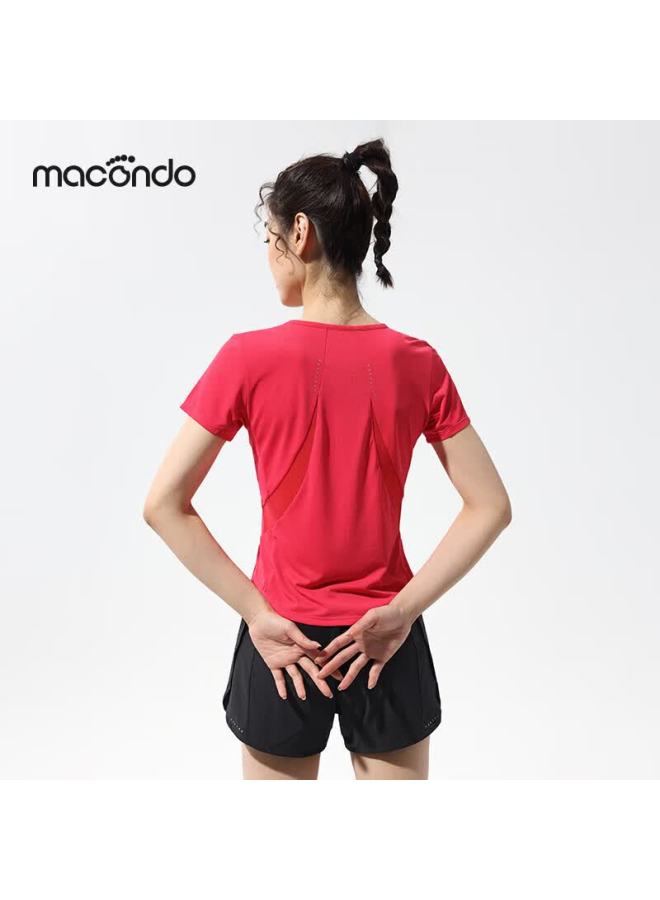 Macondo Antibacterial Short-sleeve T-shirt, Silver Ion Antibacterial Underarm One-piece Structure, Night Running Reflective, Elegant Raspberry Color, Women's Size S - Image 3