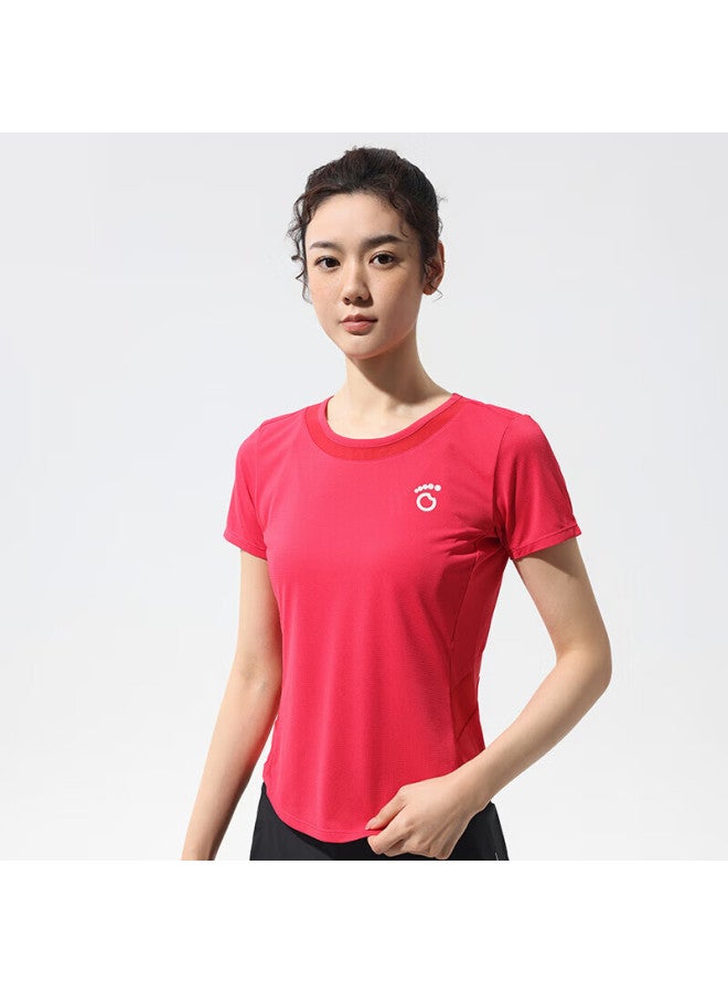 Macondo Antibacterial Short-sleeve T-shirt, Silver Ion Antibacterial Underarm One-piece Structure, Night Running Reflective, Elegant Raspberry Color, Women's Size S - Image 5