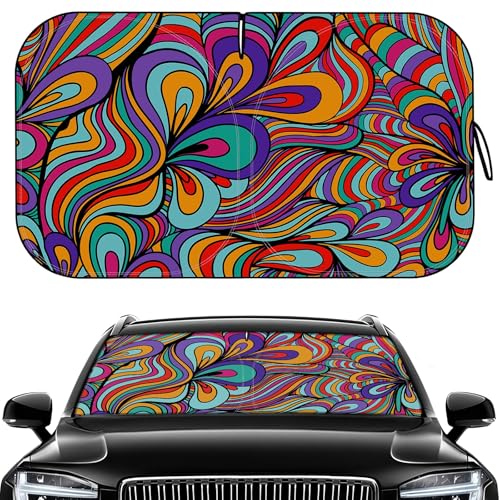 Pleneal Windshield Sun Shade Car Sun Shade Windshield Reflector Sunshade Offers Ultimate Protection for Car Interior Foldable Front Window Fit for Hatchback Truck SUV MPV - Image 1
