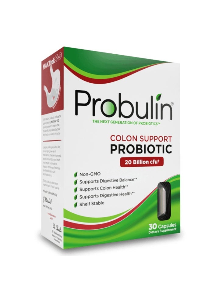 Probulin Colon Support Probiotic 20 Billion 30 Capsules - Image 1
