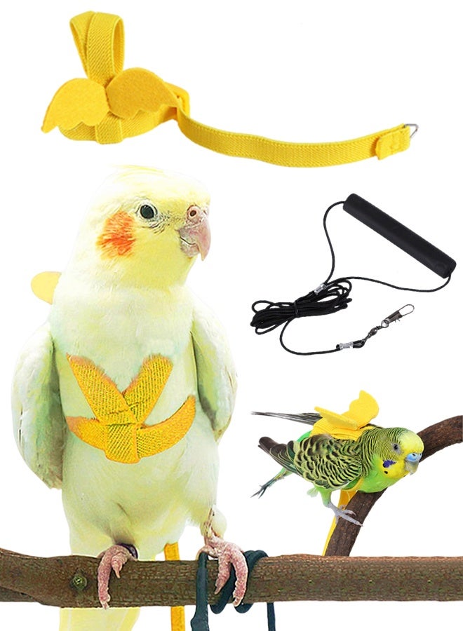 Bird Flying Rope Pet Parrot Bird Harness And Leash Adjustable Training Design Anti-Bite Bird Nylon Rope With Cute Wing For Parrots Suitable For Scarlet,Keck,Mini Macaw And Same Size Birds - Image 1