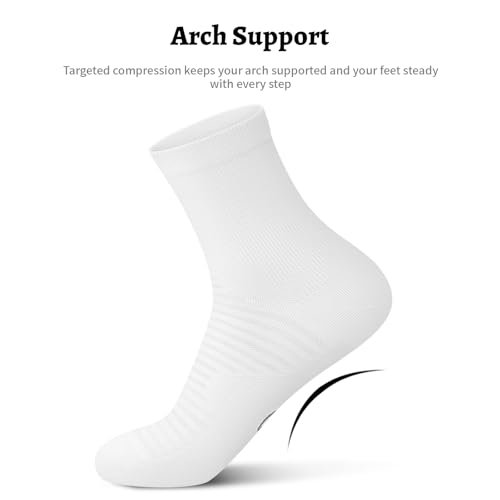 PAPLUS Compression Running Ankle Socks for Men and Women (6 Pairs), Quarter Athletic Socks for Running, Cycling, Golf, Work - Image 4