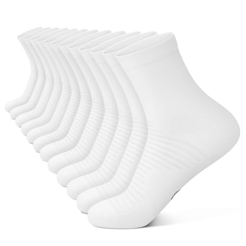 PAPLUS Compression Running Ankle Socks for Men and Women (6 Pairs), Quarter Athletic Socks for Running, Cycling, Golf, Work - Image 1