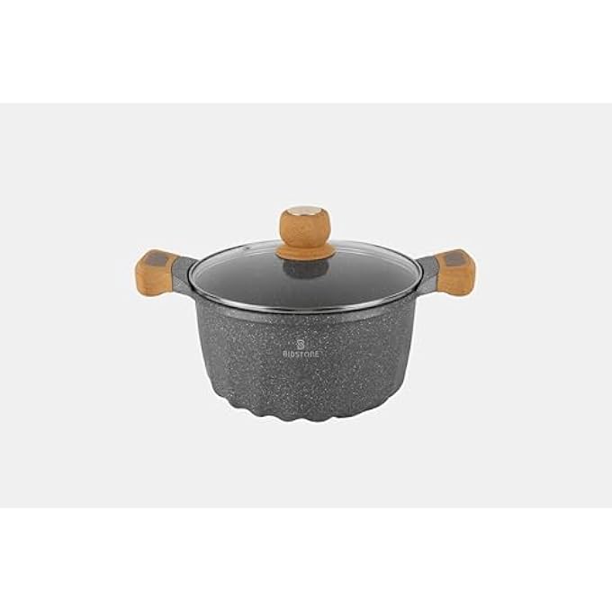 32Cm FamilySize Cooking Pot  112L Aluminum Soup Casserole With Glass Lid  MultiLayer Granite Coating Fixed Handle Oven Safe  100 PfoaFree