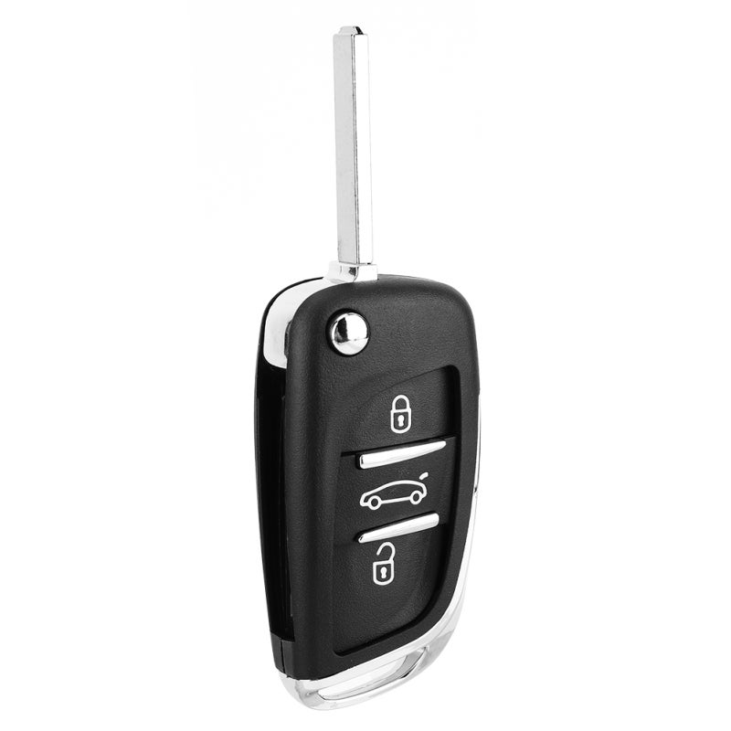 3 Button Flip Key Fob Case - ABS Plastic Material Remote Key Shell Cover Without Key Blade Groove for Peugeot Key Replacement - Image 3