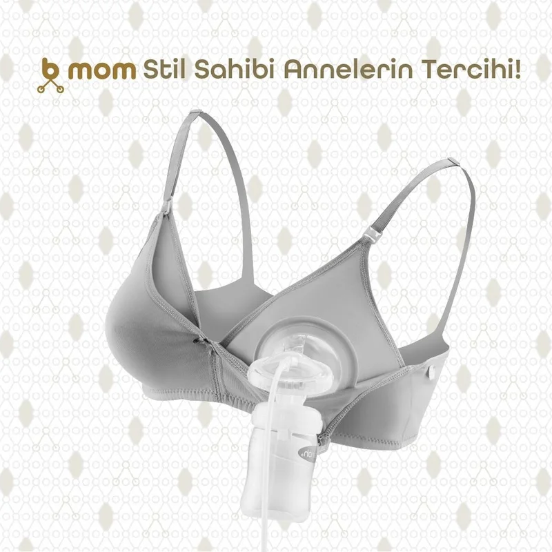 Gezenbebe Bmom Pregnancy and Nursing Bra Gray