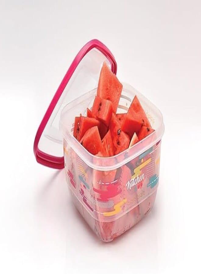 Ucsan Plastic Square Transparent Trendy Container 2.6 Liters | Made in Turkey | 895