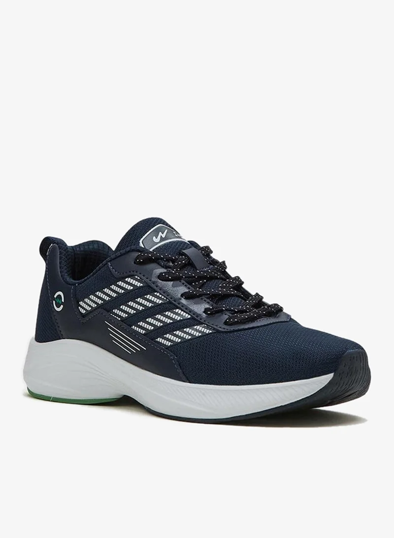 CAMPUS Men’s Navy Sneakers – Sleek Line Pattern Design Shoes with Modern Sporty Aesthetic