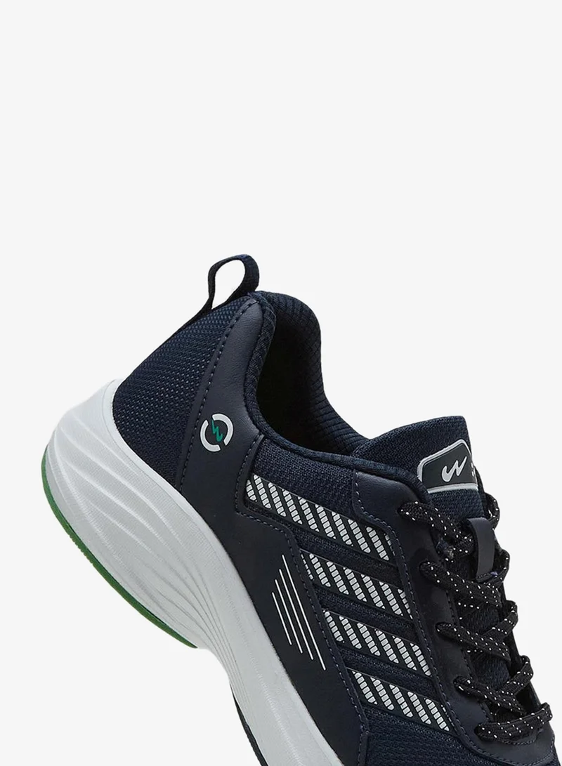CAMPUS Men’s Navy Sneakers – Sleek Line Pattern Design Shoes with Modern Sporty Aesthetic