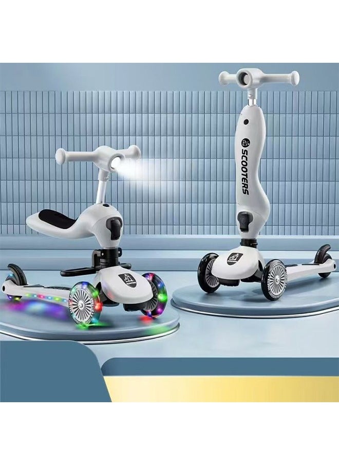 JCB CHIC - 3 Wheeled Scooter for Kids - 2-in-1 Sit/Stand Child Toddlers, Kids Scooter with PU Luminous with Non-Slip Handle and Wide Deck, Sensitive Brakes, Adjustable Height, Scooters for Kids 0-6 Years - Image 1