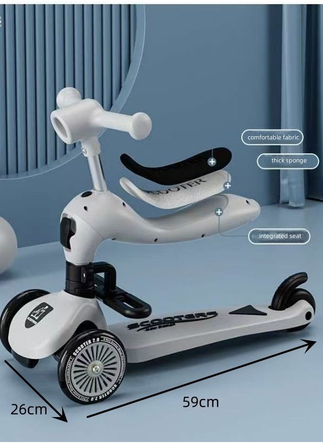 JCB CHIC - 3 Wheeled Scooter for Kids - 2-in-1 Sit/Stand Child Toddlers, Kids Scooter with PU Luminous with Non-Slip Handle and Wide Deck, Sensitive Brakes, Adjustable Height, Scooters for Kids 0-6 Years - Image 1