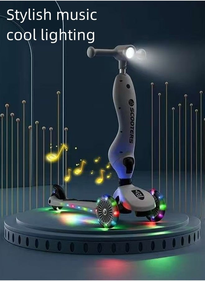 JCB CHIC - 3 Wheeled Scooter for Kids - 2-in-1 Sit/Stand Child Toddlers, Kids Scooter with PU Luminous with Non-Slip Handle and Wide Deck, Sensitive Brakes, Adjustable Height, Scooters for Kids 0-6 Years - Image 1